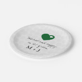 'Hitched and Happy on the Green' Golf Wedding  ペーパープレート (アングル)