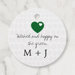 'Hitched and Happy on the Green' Wedding Favor  フェイバータグ