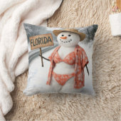 Hitchhiking Snow Lady With Florida Sign クッション (ブランケット)