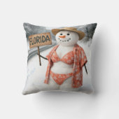 Hitchhiking Snow Lady With Florida Sign クッション (裏面)