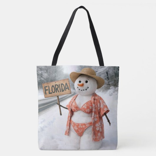 Hitchhiking Snow Lady With Florida Sign トートバッグ (正面)