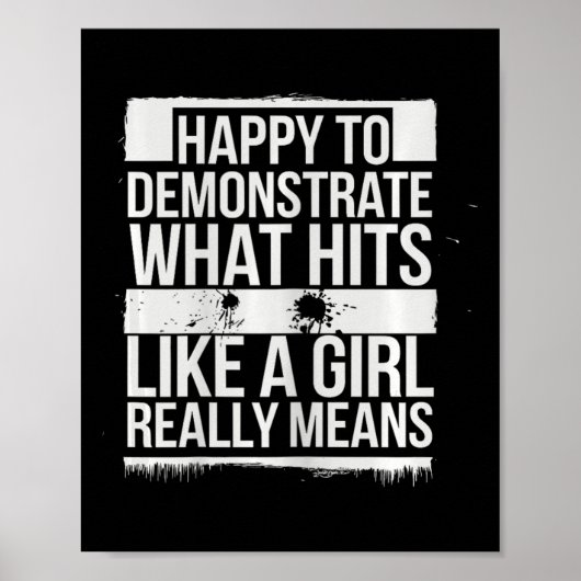 Hits Like A Girl Karate Power Message  ポスター (正面)