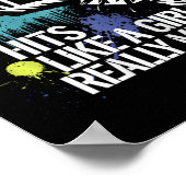 Hits Like A Girl Martial Arts Pride Quote  ポスター (角)