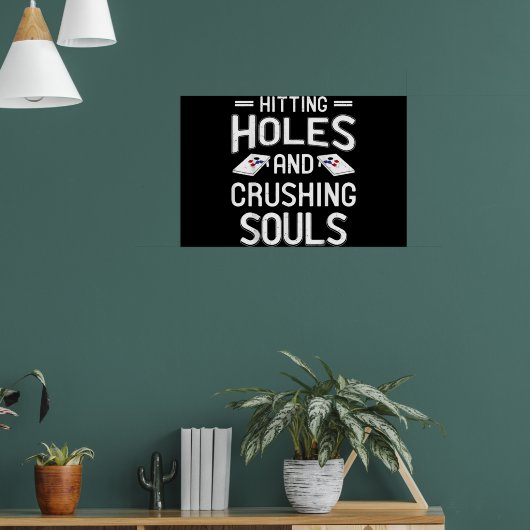 Hitting Holes Crushing Souls Funny Gift ポスター (リビング1)