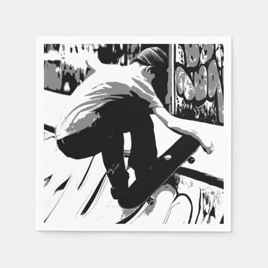 Hitting the Ramp - Skateboarder スタンダードカクテルナプキン (正面)