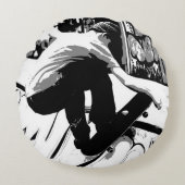 Hitting the Ramp - Skateboarder ラウンドクッション (正面)