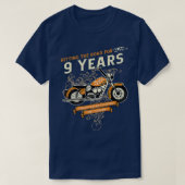 Hitting The Road for 9 Years Biker 9th Wedding Ann Tシャツ (デザイン正面)