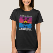 Hitton Head Palm Trees Beach Carolina Retro Vacati Tシャツ (正面)