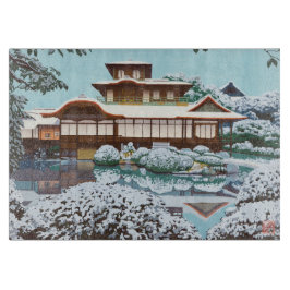 Hiunkakuの寺院の日本の冬の景色の雪 カッティングボード