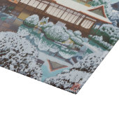 Hiunkakuの寺院の日本の冬の景色の雪 カッティングボード (角)