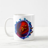 HIVのウイルス(HIV/エイズの慈善) コーヒーマグカップ (左)