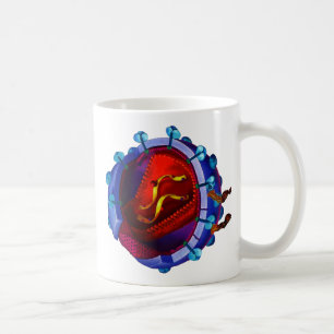 HIVのウイルス(HIV/エイズの慈善) コーヒーマグカップ