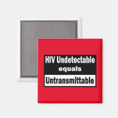 HIVの検出不可能はHIVの送信不能に等しい マグネット (正面/裏面)