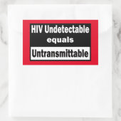 HIVの検出不可能はHIVの送信不能に等しい 長方形シール (バッグ)