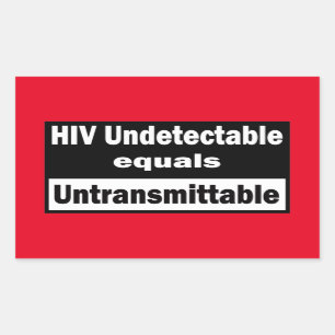 HIVの検出不可能はHIVの送信不能に等しい 長方形シール