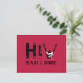 HIVは犯罪ではない – グランジ Red Art ポストカード (スタンド正面)