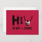 HIVは犯罪ではない – グランジ Red Art ポストカード (正面/裏面)