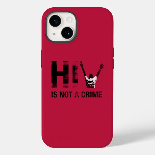 HIVは犯罪ではない – グランジ Red Art Case-Mate iPhoneケース (裏面)