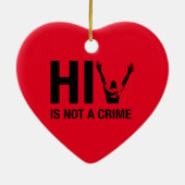 HIVは犯罪ではない – HIVスティグマ認識度 セラミックオーナメント (裏面)