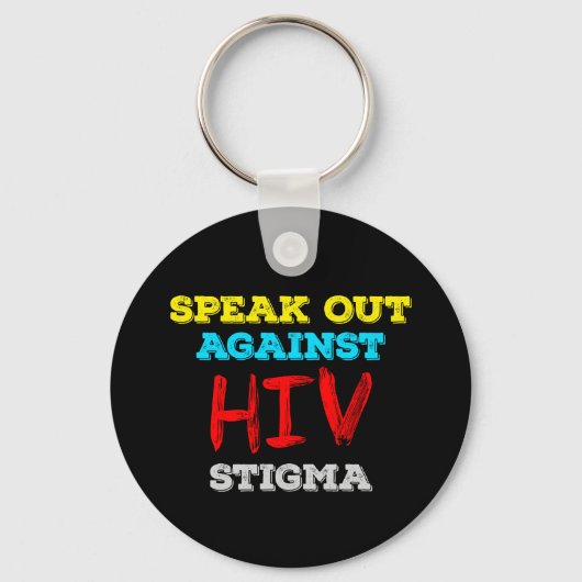 HIVへの偏見に声を上げよう - エイズ啓発 キーホルダー (正面)