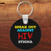 HIVへの偏見に声を上げよう - エイズ啓発 キーホルダー (正面)