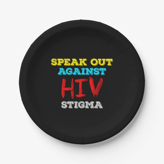 HIVへの偏見に声を上げよう - エイズ啓発 ペーパープレート (正面)