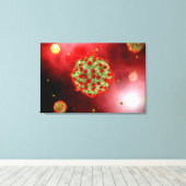 Hivウイルスの顕微鏡的見解2 キャンバスプリント (インサイチュ (ウッドフロア))