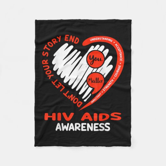 Hivエイズ認識度 フリースブランケット (正面)