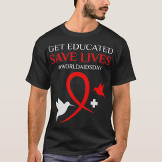 Hivエイズ認識度HIV認識度BY LIT Tシャツ