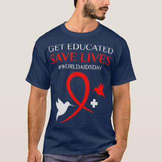 Hivエイズ認識度HIV認識度BY LIT Tシャツ