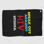 HIV話への偏見に対する対策 – AIDS認識度 ゴルフタオル (横)