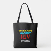 HIV話への偏見に対する対策 – AIDS認識度 トートバッグ (裏面)