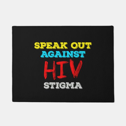 HIV話への偏見に対する対策 – AIDS認識度 ドアマット (正面)