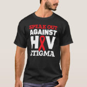 Hiv話 Stigma Hivエイズ認識度に対してRe Tシャツ (正面)