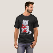 HIV・エイズ啓発月間 レッドリボン 猫 Tシャツ (正面フル)