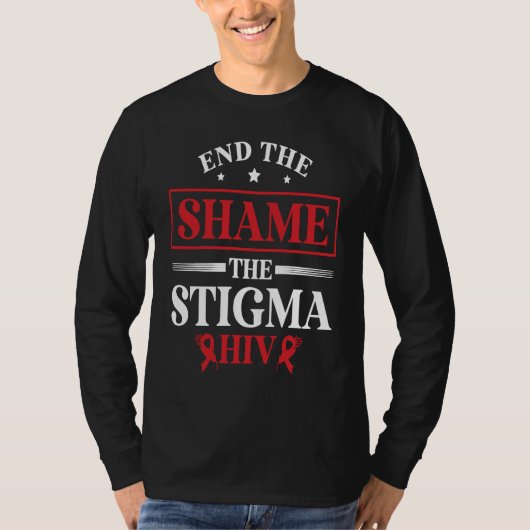 HIV・エイズ啓発月間 終わらせよう 差別と恥 Tシャツ (正面)