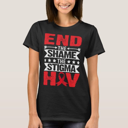 HIV・エイズ啓発月間 終わりにしよう恥と偏見を Tシャツ (正面)