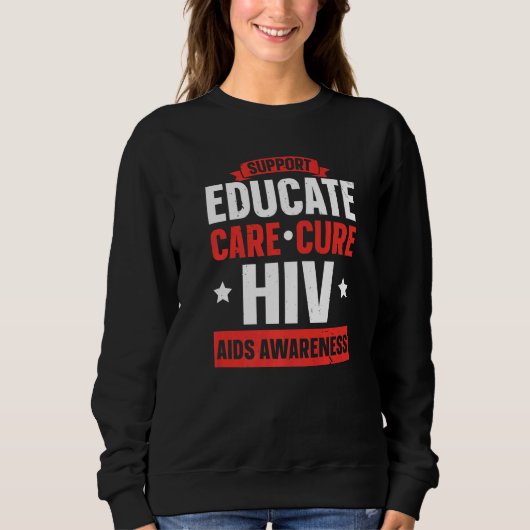 HIV・エイズ啓発・教育・ケア・治療を支援する スウェットシャツ (正面)