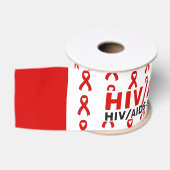 HIV/AIDS啓発パターンリボン グログランリボン (リール)