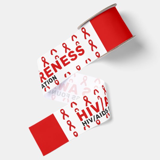 HIV/AIDS啓発パターンリボン グログランリボン (裏面)