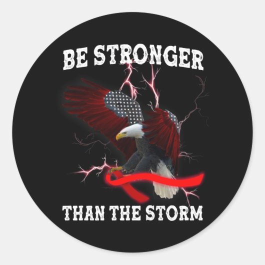 HIV AIDS認識度イーグルレッドリボンHIVテーマT-S ラウンドシール (正面)