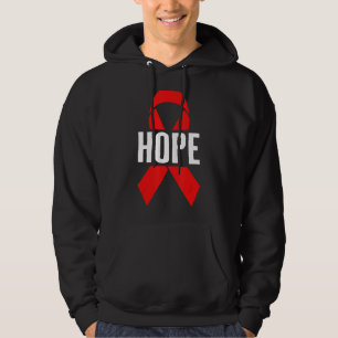 HIV AIDS認識度月希望リボン赤い世界の援助 パーカ