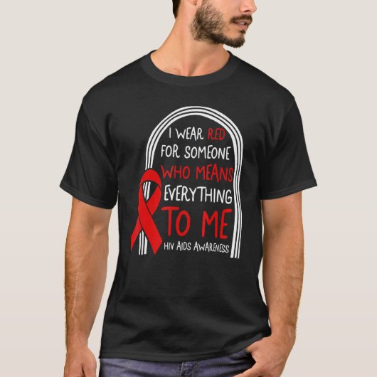 HIV AIDS認識度月I衣服赤for Some Su Tシャツ (正面)