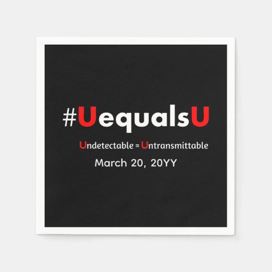 HIV Undetectable Equals Untransmittable - Minimali スタンダードカクテルナプキン (正面)