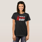 HIVAIDS認識度シャツ – Red Ribbon, World Aids D Tシャツ (正面フル)