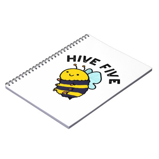 Hive Five おもしろい High Five Bee PUn ノートブック (左側)