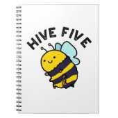 Hive Five おもしろい High Five Bee PUn ノートブック (正面)