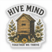 Hive Mind | ビンテージ養蜂デザイン シール (正面)