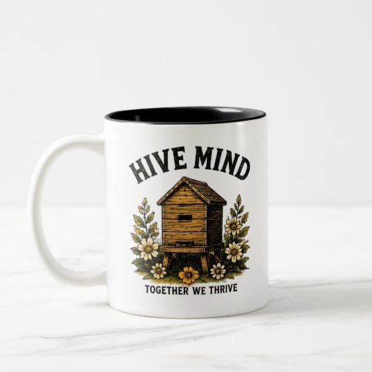 Hive Mind | ビンテージ養蜂デザイン ツートーンマグカップ (左)