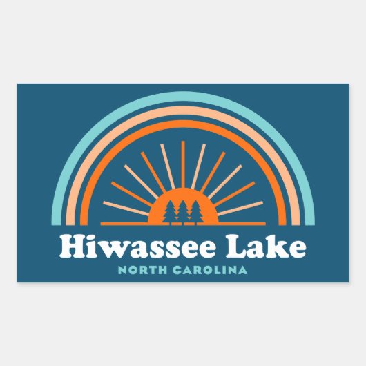 Hiwassee Lake North Carolina Rainbow 長方形シール (正面)